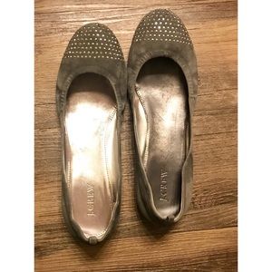 J.Crew Grey Sparkle Ballet Flats